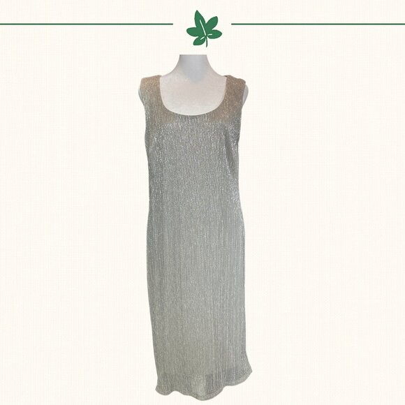 R&M Richards Metallic Champagne Dress & Jacket Set - Size 12 - Picture 3 of 13